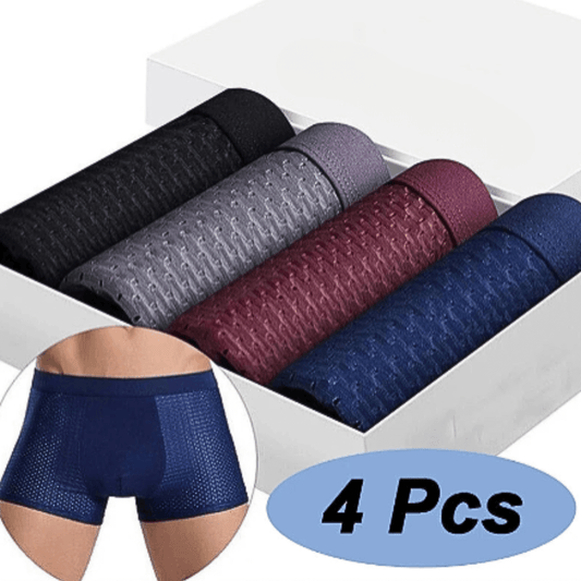 Cuecas Boxer de Fibra de Bambu - Kit 4