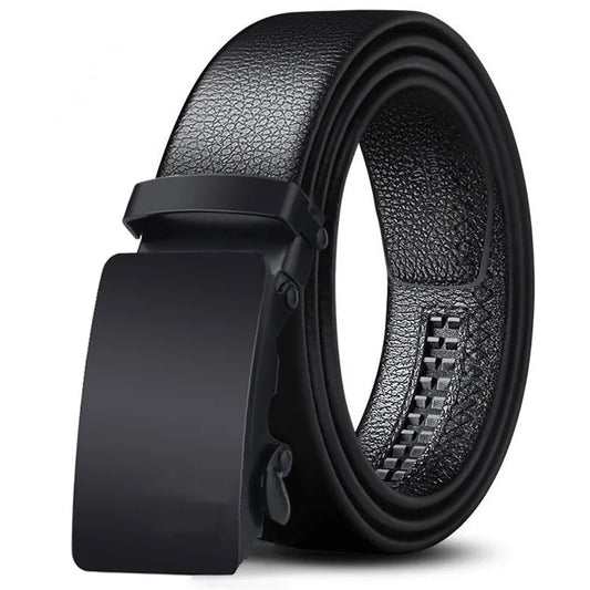 Deep Black Leather Belt